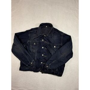 Watson's For Men Dark Wash Denim Trucker Jacket Indigo Blue Cotton Size L